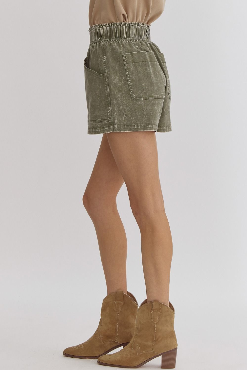 High Waist Olive Short