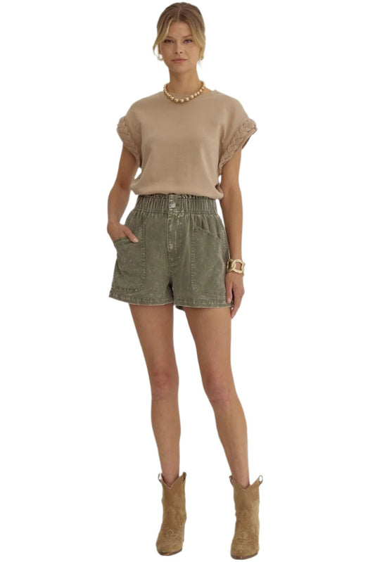 High Waist Olive Short