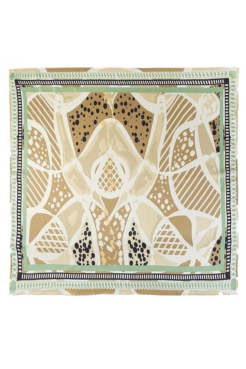 Abstract Graphic Print Bandana: Taupe