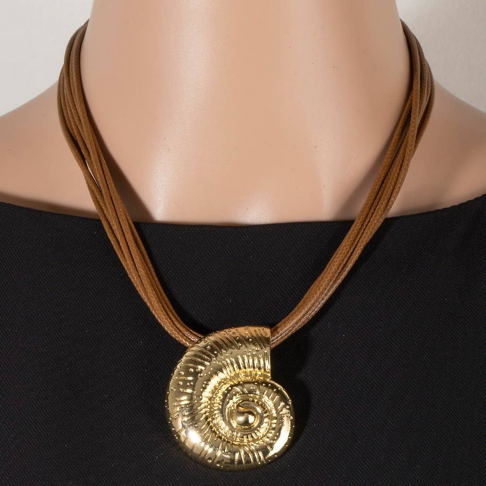 Sealife Shell Pendant Multi Cord Necklace