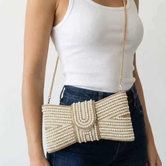 Pearl Bow Evening Bag