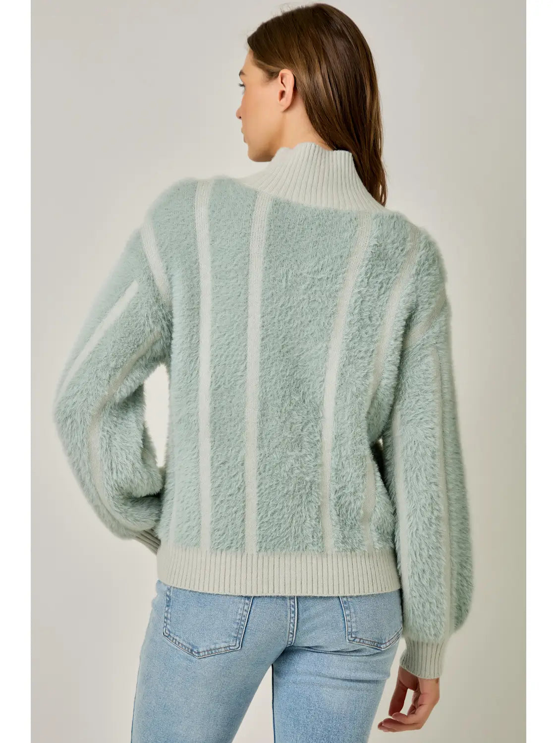 Seafoam Fuzzy Zip Up