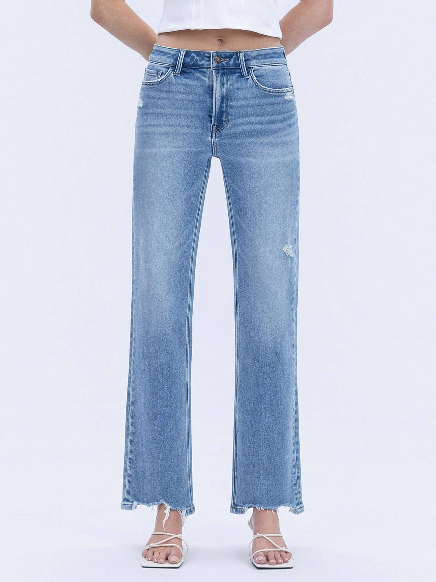 High Rise Slim Wide Denim