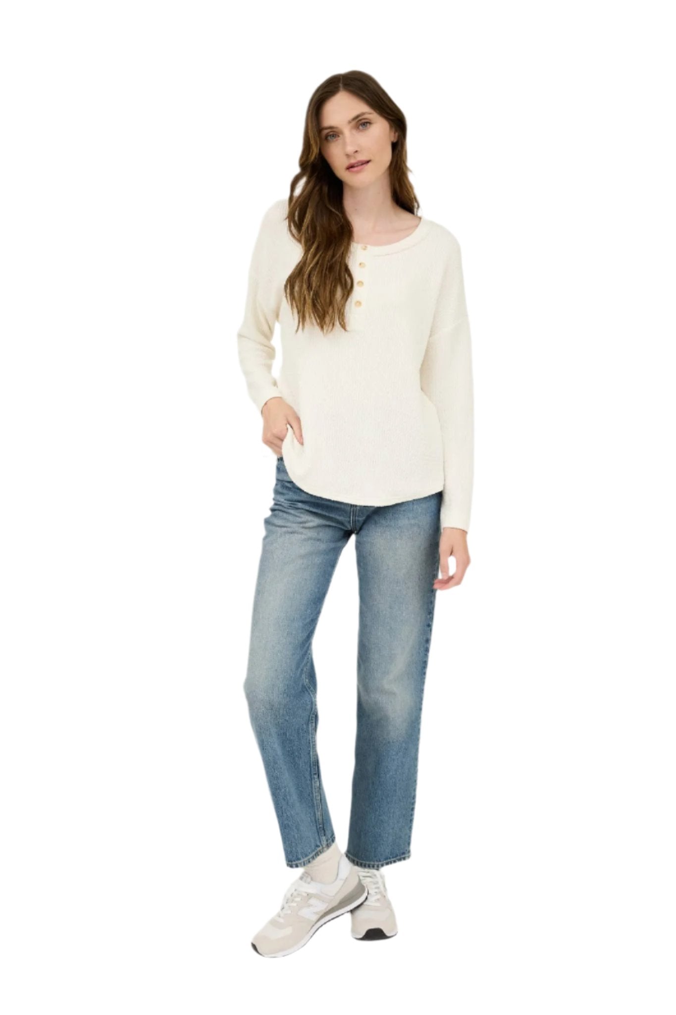 Waffle Knit Henley-3 Colors