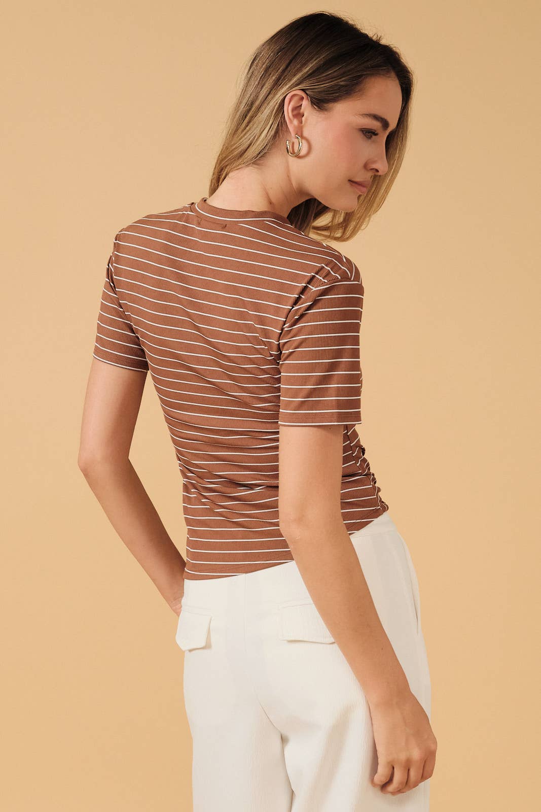 Ruched Crew Neck Tee