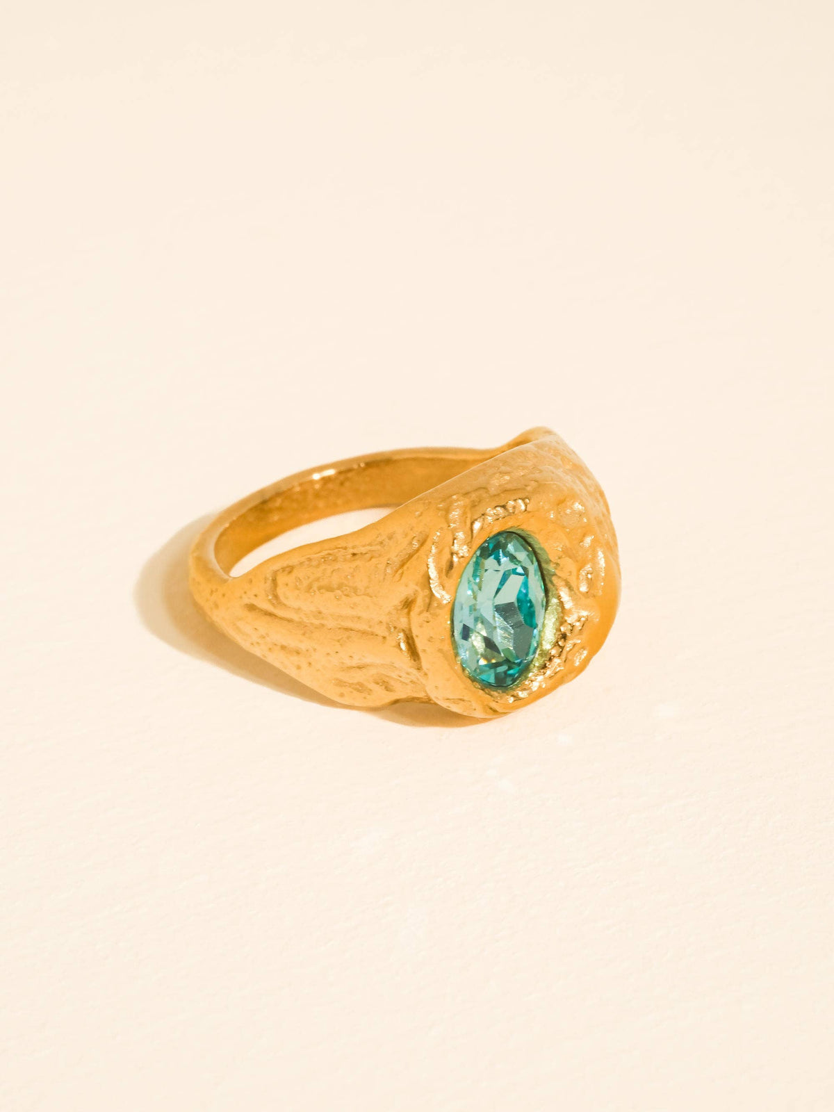 Frostine Blue Signet Ring