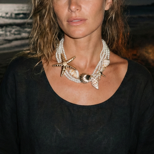Starfish & Shell Pearl Necklace