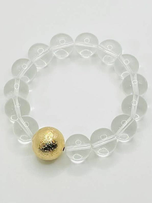 Glass and Gold Ball Bracelet