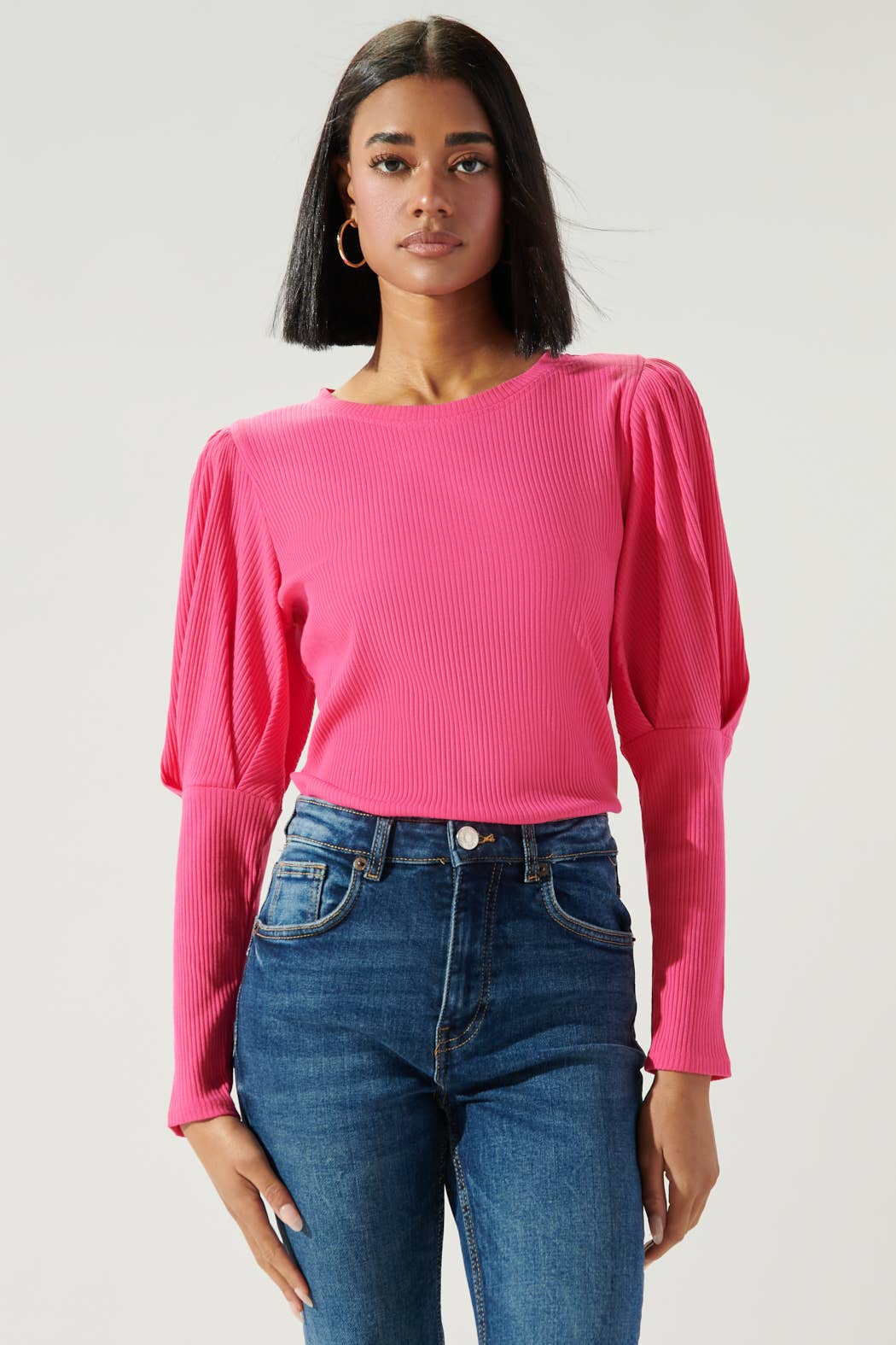 Reverie Ribbed Top- Pink